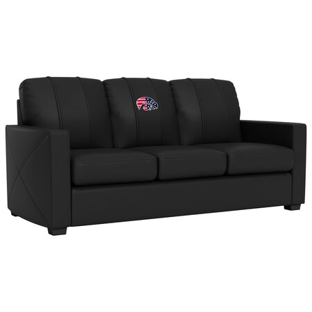 Dreamseat Silver Sofa with Iowa Hawkeyes Patriotic Primary Logo XZ7759001SOCDBK-PSCOL13522